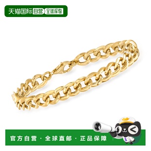 自营 Ross-Simons 意大利 18 克拉黄金路缘链手链 - 7 英寸 美国