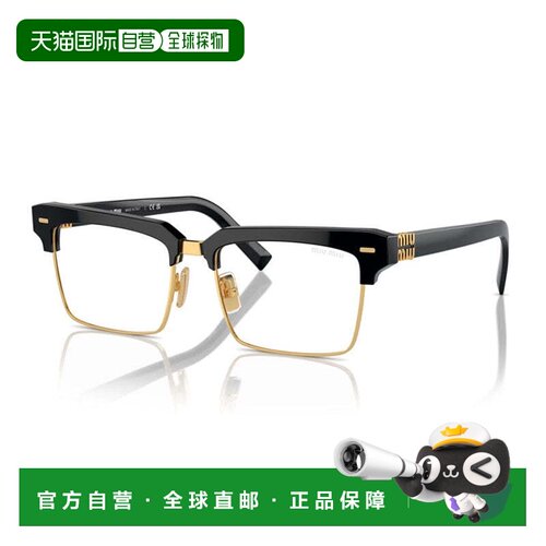 自营miu miuMU10ZS 1AB5S0 Black/Gold/Dark Grey - black 美国奥