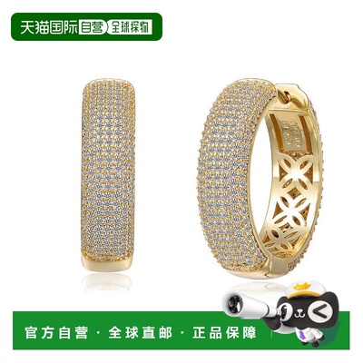 自营geneviveSterling Silver 14K Gold Plated with Clear Cubic