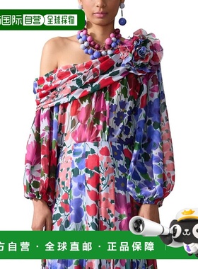 自营Carolina Herrera One Shoulder Draped Top - blue 美国奥莱