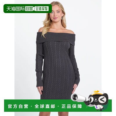 自营guessIman Sweater Dress - dark charcoal heather 美国奥莱