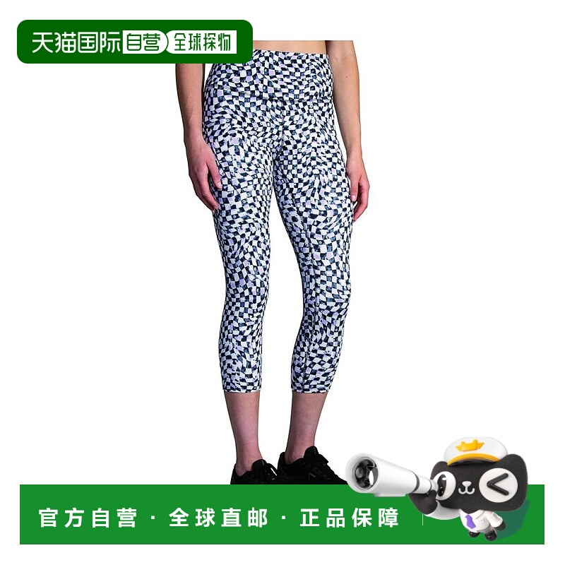 【美国直邮】brooks 女士 休闲裤运动短裤七分裤显瘦格子时尚高腰