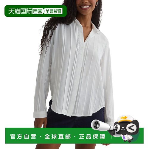 自营Bella Dahl Pintuck Hidden Placket Shirt - white 美国奥莱