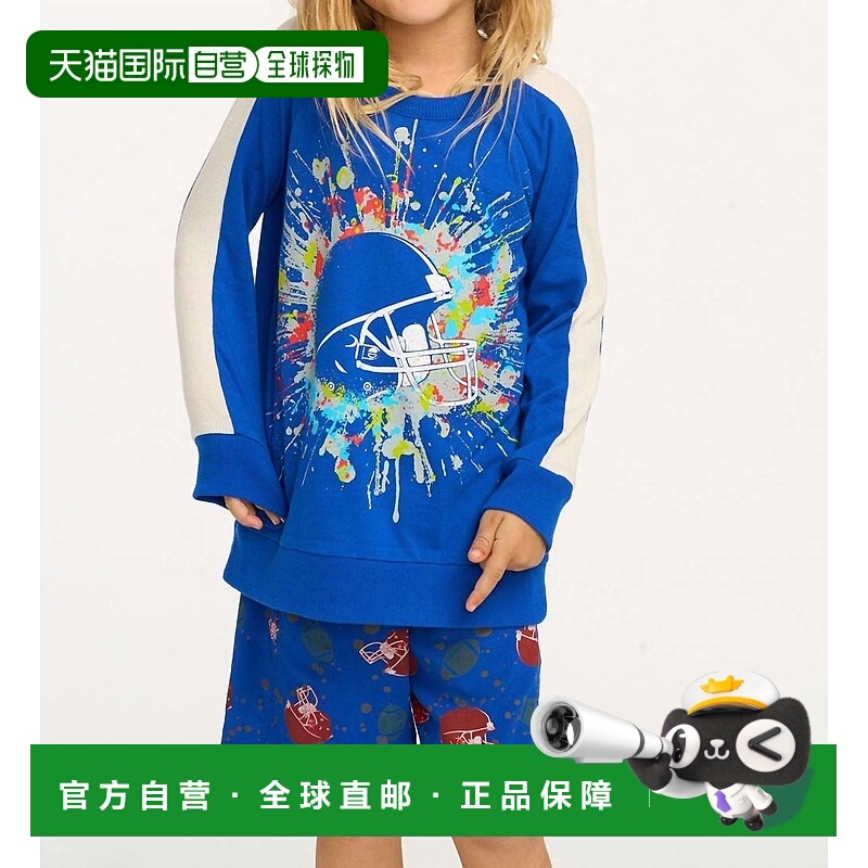 自营 chaserBoys Long Sleeve Football Pullover In Blue - blue