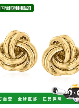 自营 Ross-Simons 14kt 黄金 Love Knot 耳钉 - 黄色 美国奥莱直