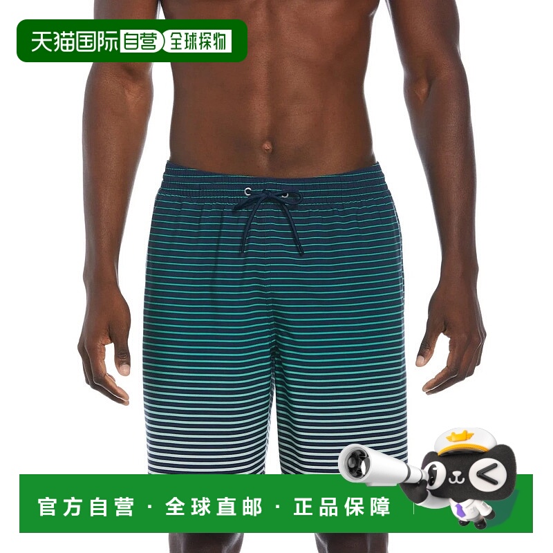 自营Nike Swim Trunks Men's  Navy Stretch Fade Stripe Drawstr