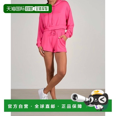 自营 elanCheri 长袖连帽短款上衣（紫红色） - 紫红色 美国奥莱