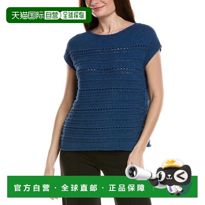 自营Lafayette 148 New York Bateau Neck Open Stitch Pullover