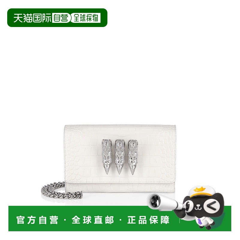 自营philipp plein小号鳄鱼压纹鹰形手拿包 - 白色 【美国奥莱】
