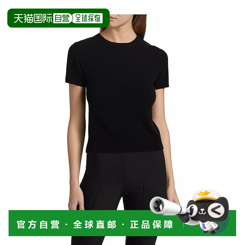 【美国直邮】VINCE女士毛衣短袖圆领羊毛羊绒女装休闲流行 高级感