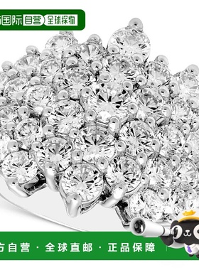 自营 pompeii35 克拉钻石时尚群镶戒指，白色、黄色或玫瑰金，周