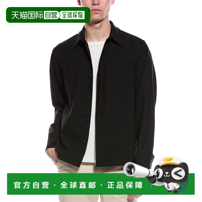 自营Theory Wool-Blend Overshirt - black 美国奥莱直发