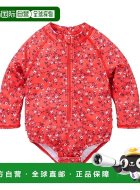 自营Janie and Jack再生碎花护乳泳衣-红色 美国奥莱直发