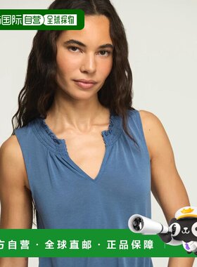 自营lucky brandLucky品牌女款Sandwash smocucked Trim Tank-中