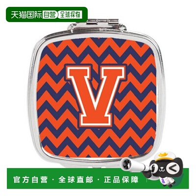 自营 Carolines Treasures CJ1042-VSCM 字母 V 雪佛龙橙色正品