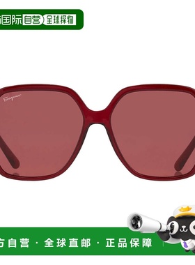 自营Salvatore Ferragamo Burgundy Square Ladies Sunglasses SF