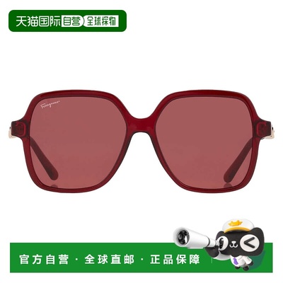 自营Salvatore Ferragamo Burgundy Square Ladies Sunglasses SF