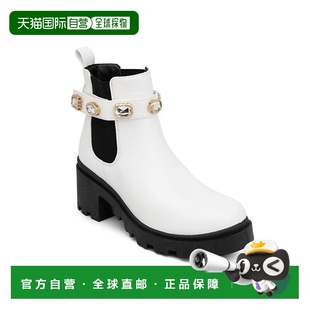 自营 Sugar Favorite Boots女式白色水钻脚踝平台靴JOBB513-白色