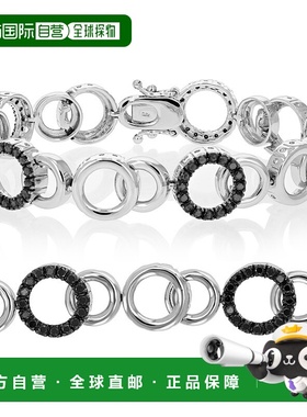 自营 vir jewels2 cttw 黑色钻石网球手链 .925 纯银配铑圈 - 银