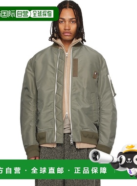 1h可退 香港直邮潮奢 Sacai 男士 卡其色飞行员夹克 SCM301