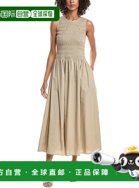 自营rag & bone碎布和骨头巷烟熏连衣裙-橙色 美国奥莱直发