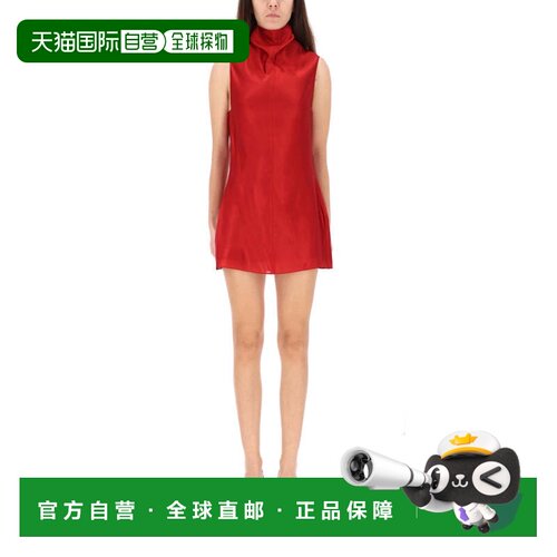 自营khaiteDaria Red High Neck Mini Dress - red 美国奥莱直发