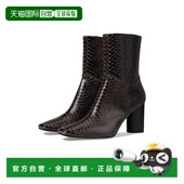 Pliner Hinda Boots女式 自营Donald 深棕色皮革块跟靴JOBB695 棕