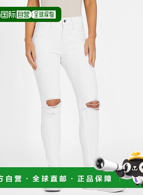 自营guessJoyceline Mid-Rise Skinny Jeans - white 美国奥莱直