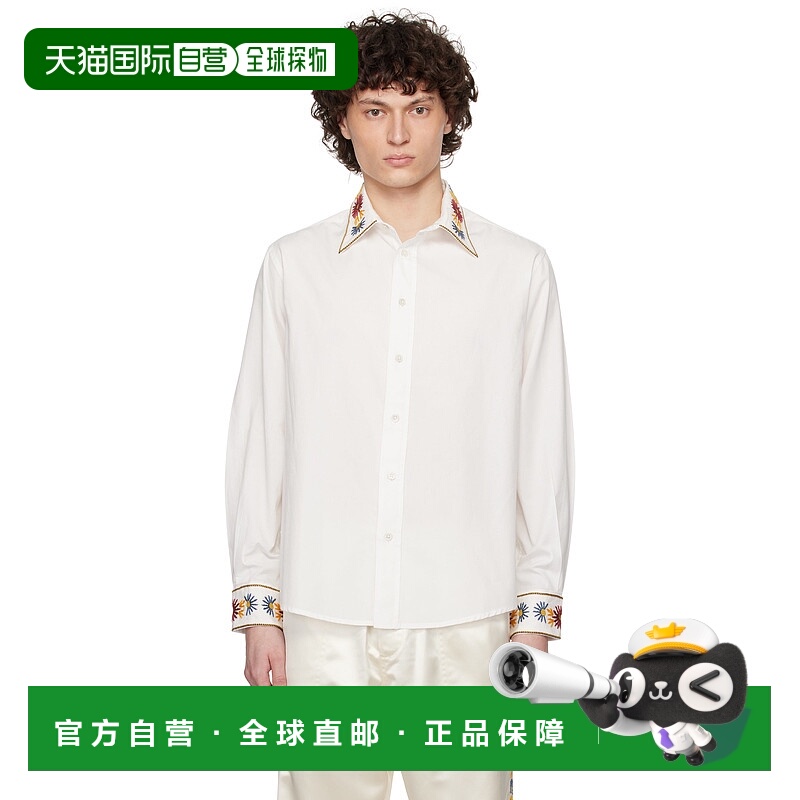 1h可退 香港直邮潮奢 Bode 男士 白色 Candyfloss 衬衫 MRS25SH00