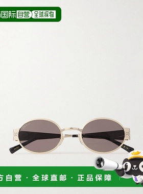 1h可退 香港直邮潮奢 Gucci 古驰 男士 金色 ssima Metal Round