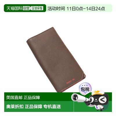 自营Cerruti 1881 Calfskin Men Men's Wallet - brown 美国奥莱