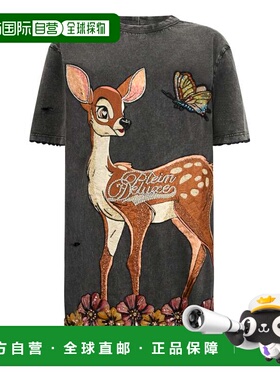 自营philipp plein打开背部被摧毁的t恤连衣裙仙女-黑色 美国奥莱