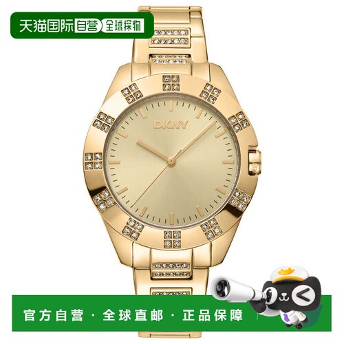 自营DKNY女士36mm晚装手表DK1L019M0035-金色 美国奥莱直发