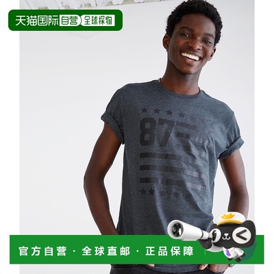 自营Aeropostale Mens 87 Flag Graphic Tee - charcoal heather