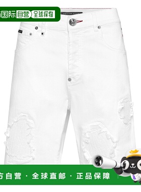 自营 philipp plein牛仔短裤Formentera破旧-夏雪 美国奥莱直发
