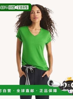 自营Nautica Sustainably Crafted V-Neck Deck T-Shirt - aquati