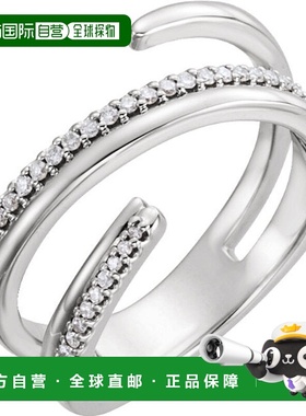 自营 pompeii314kt 白色 1/6 CTW 钻石负空间戒指右手扭环 - 14k