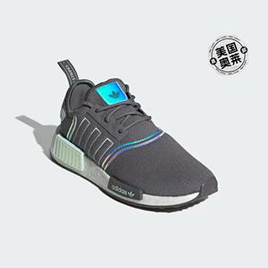 adidas阿迪达斯 NMD_R1 GW9472女款灰白弹力针织跑鞋 6码 XE152