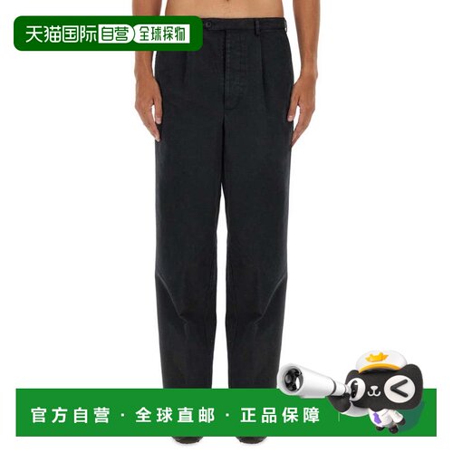 自营ballyRelaxed Fit Black Cotton Pants - black 美国奥莱直发