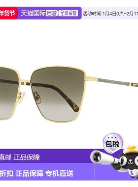 自营 Jimmy Choo 女士方形太阳镜 Lavi 06JHA 金色/哈瓦那色 60