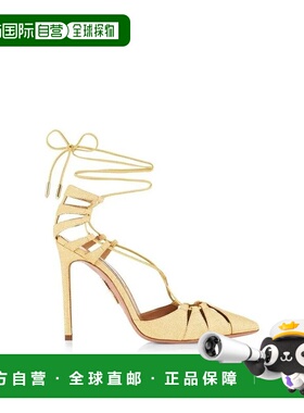 自营Aquazzura Raffia Stiletto Heel Women's Sandals - bicolor
