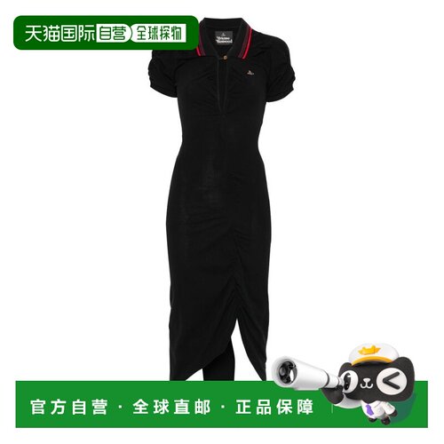 自营vivienne westwoodAsymmetric Hem Black Dress - black 美国