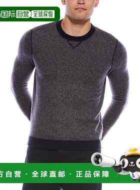 自营 autumn cashmere秋季羊绒鸟眼羊绒圆领运动衫-灰色 美国奥莱