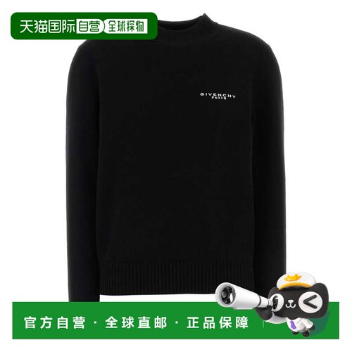 自营givenchy小圆领简约黑色毛衣-黑色 美国奥莱直发