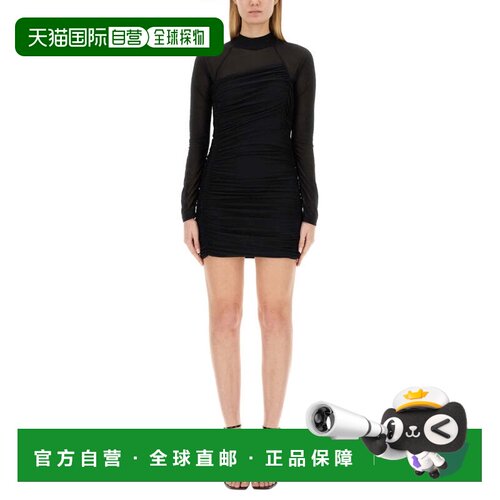 自营helmut langHigh-Neck Mini Dress - black 美国奥莱直发