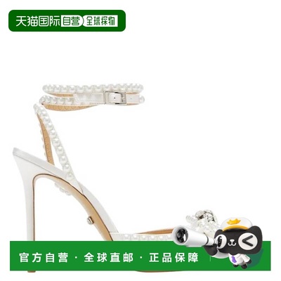 自营Mach & Mach Bow Embellished Pointed Toe Pumps - white pe