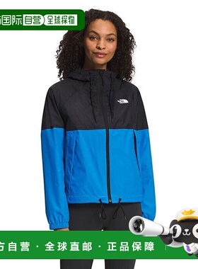 自营 The North Face Antora NF0A7QF1女式蓝黑色长袖防雨夹克SGN