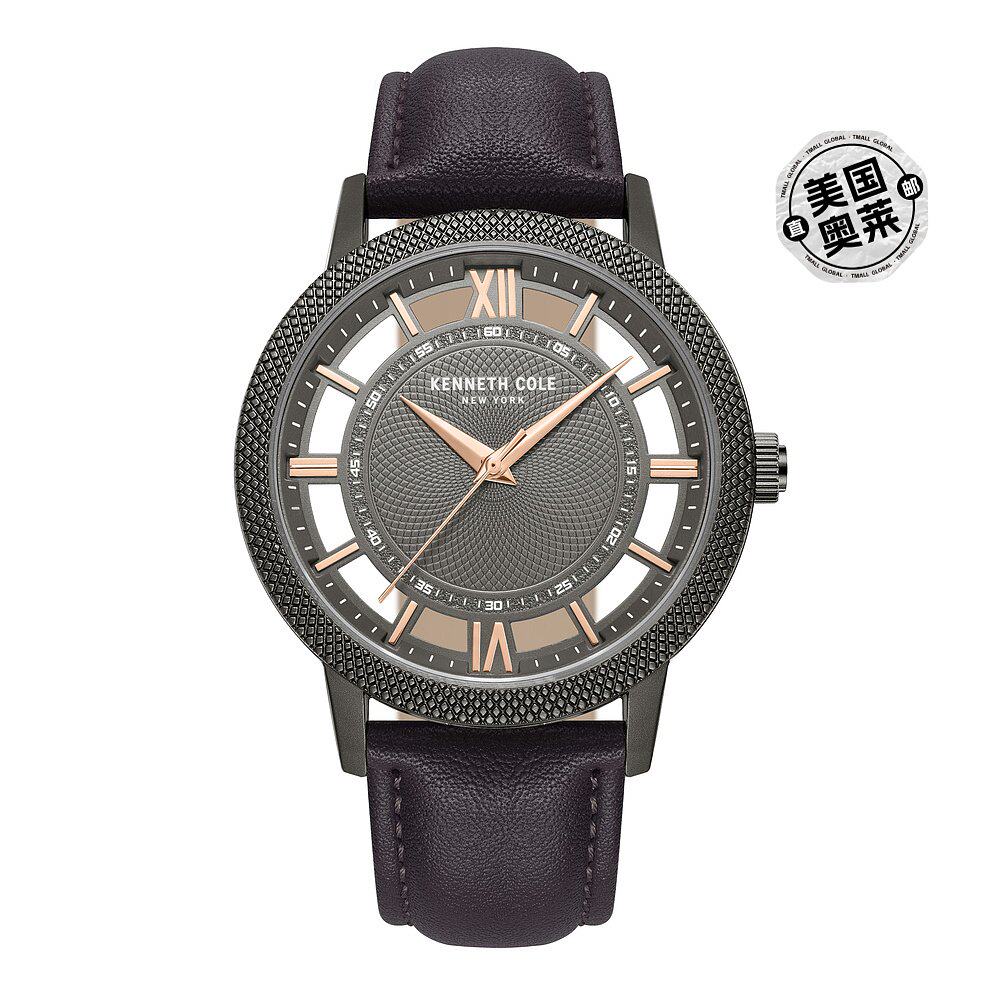 kenneth cole 纽约男士 44 毫米石英手表 kcwga7001804 - 棕色