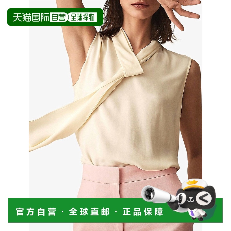 自营reissLula Tie Neck Sleeveless Blouse In Ivory - ivory 美