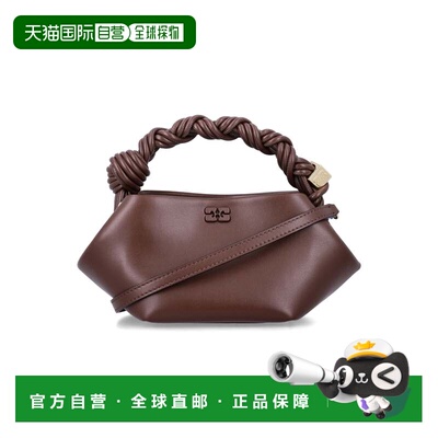 自营ganniBou Mini Leather Top Handle Handbag - brown 美国奥